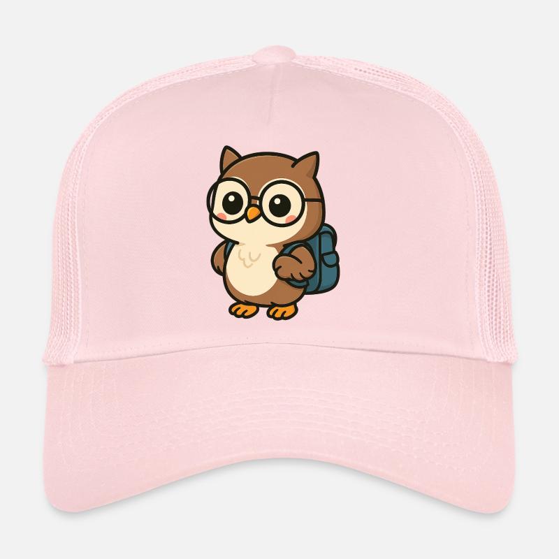 Niedliche Eule mit Brille & Schulranzen Trucker Cap
