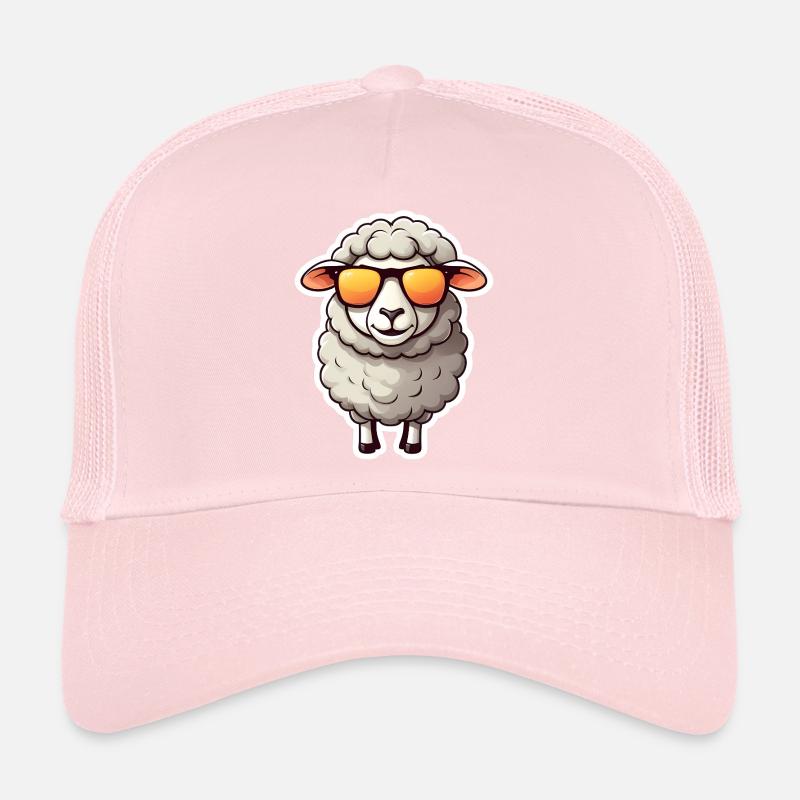 Casual sheep with sunglasses Trucker Cap