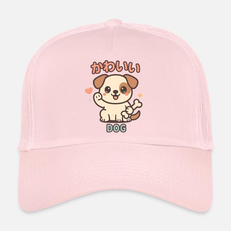 Dessin animé de chien kawaii - Chiot mignon Casquette trucker 