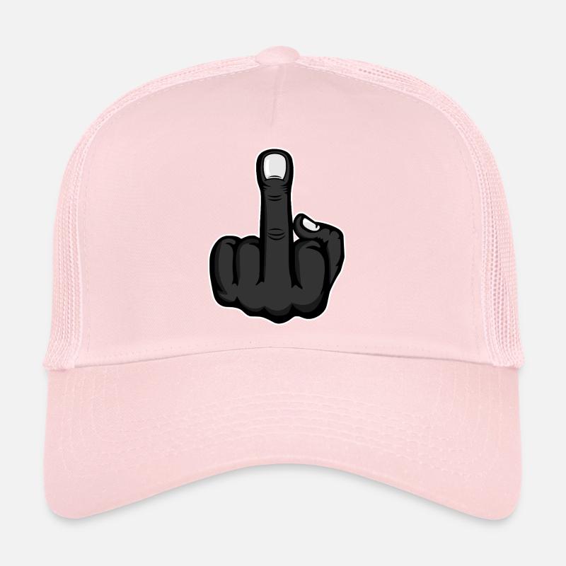 Mittelfinger Stinkefinger Design Schwarz Trucker Cap