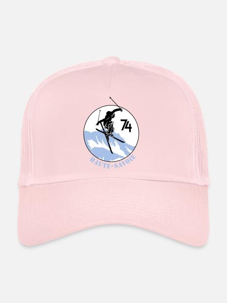 Design Haute-Savoie 74 - Casquette trucker  - rose pâle - Devant