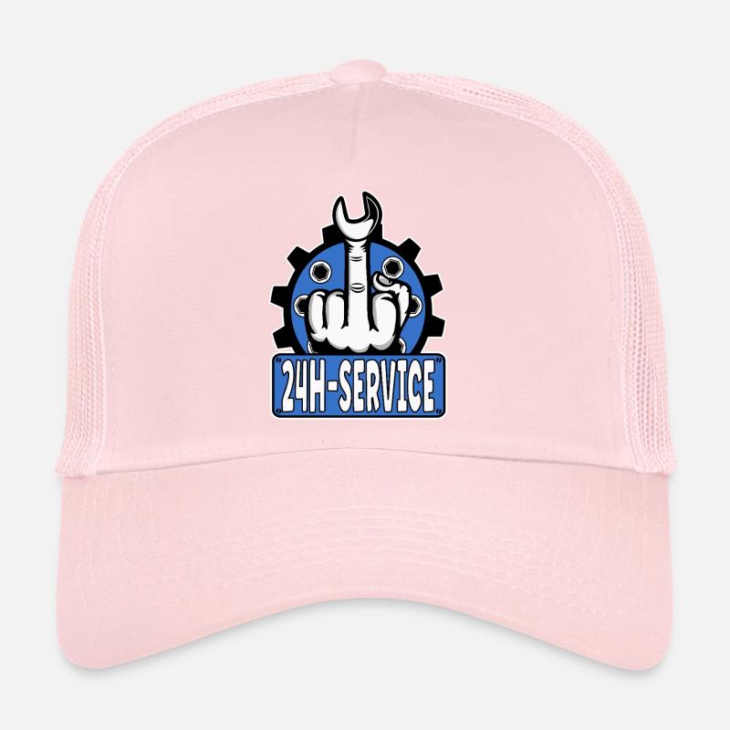 Middle Finger Stinky Finger 24h Service Design Blue Trucker Cap