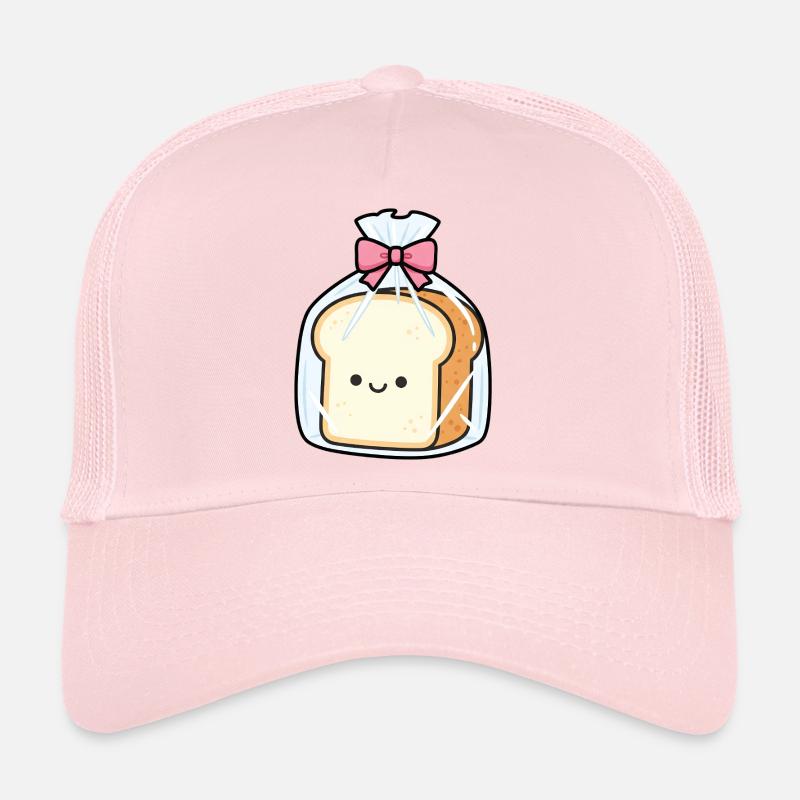Bagged Kawaii Bread with Pink Bow - Trucker Cap - pale pink