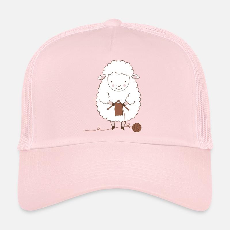 Sheep Knitter Wool and Needles Trucker Cap
