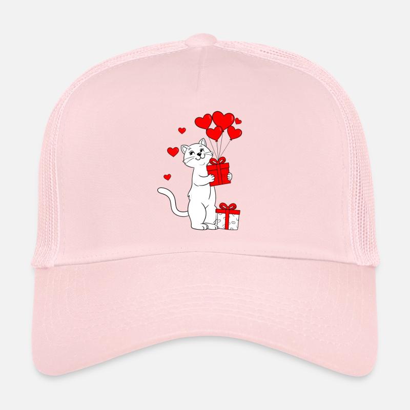 Chat à la Saint-Valentin Casquette trucker 