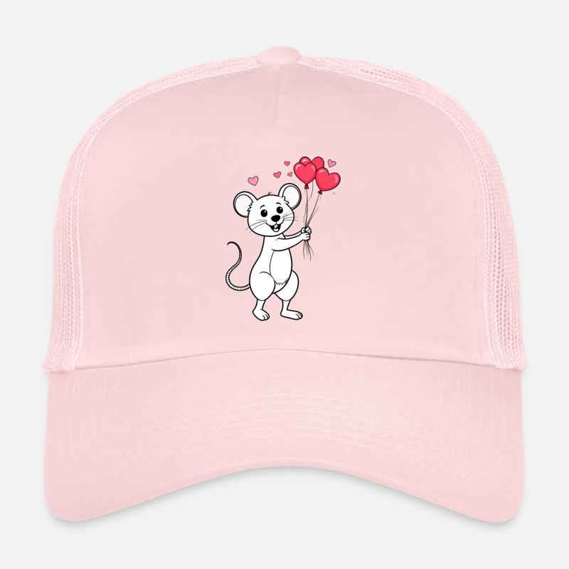 Souris mignonne avec des ballons pour la Saint-Valentin Casquette trucker 