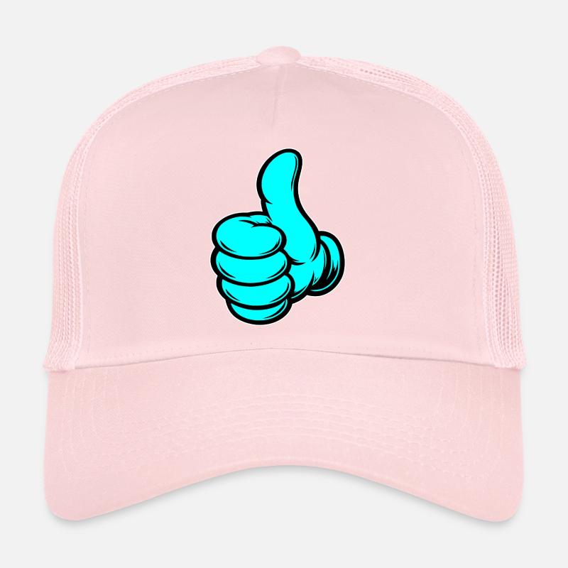 Icône de main avec pouces levés dans la bande dessinée OK Casquette trucker 