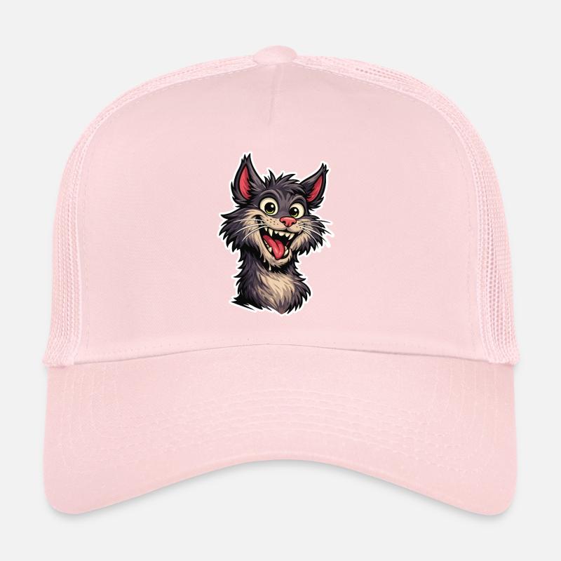 Image joyeuse d’un chat de dessin animé souriant Casquette trucker 