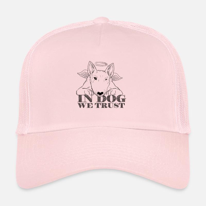 In Dog We Trust Black - Trucker Cap - pale pink