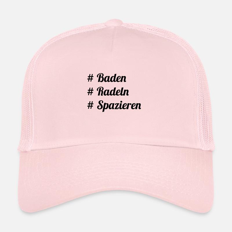 Baden, Radeln, Spazieren - Der Triathlon - Trucker Cap - Hellrosa