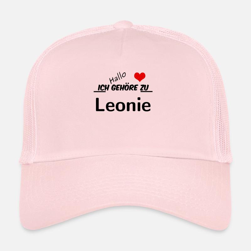 Partner Partnerlook Pärchen Motiv mit Namen Leonie - Trucker Cap - Hellrosa