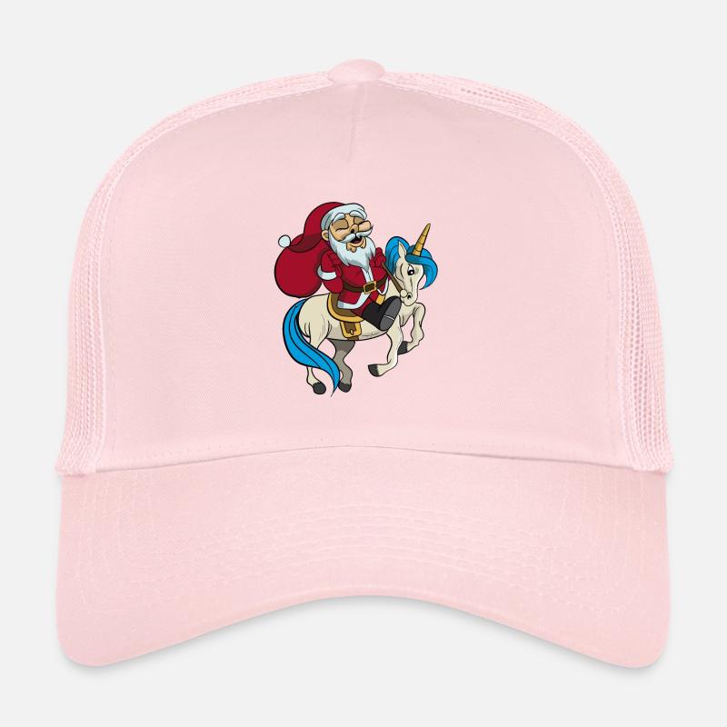 Santa Reitet auf Einhorn Weihnachten Geschenk - Trucker Cap - Hellrosa