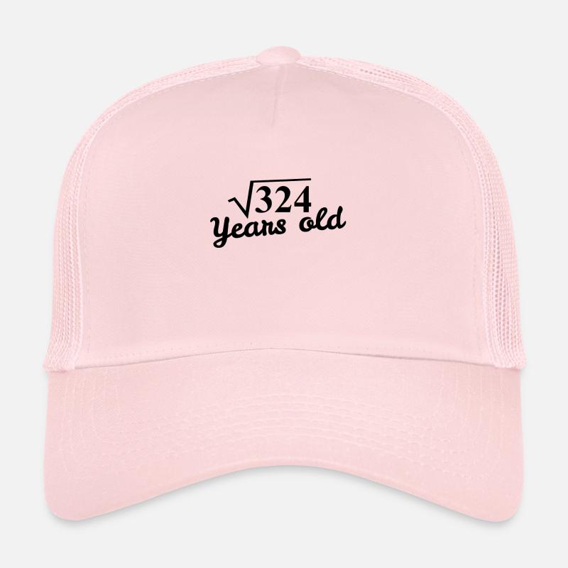 18th Birthday: square root 324 Years old -black Trucker Cap