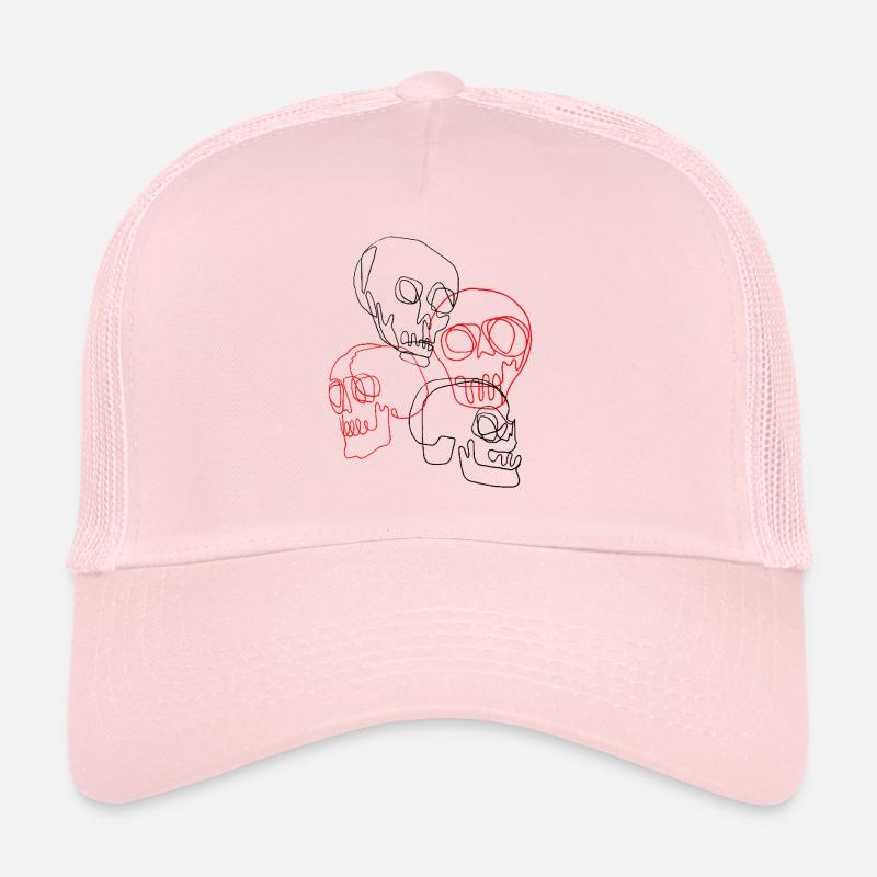 crânes - Casquette trucker  - rose pâle