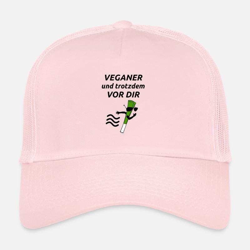 Veganer vor dir Spruch Vegan Vegane Ernährung - Trucker Cap - Hellrosa