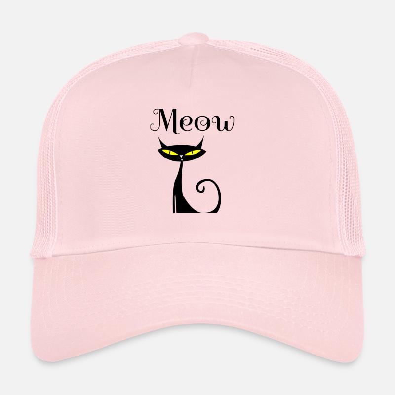 Meow Black Cat, Black Cat, Gift Trucker Cap