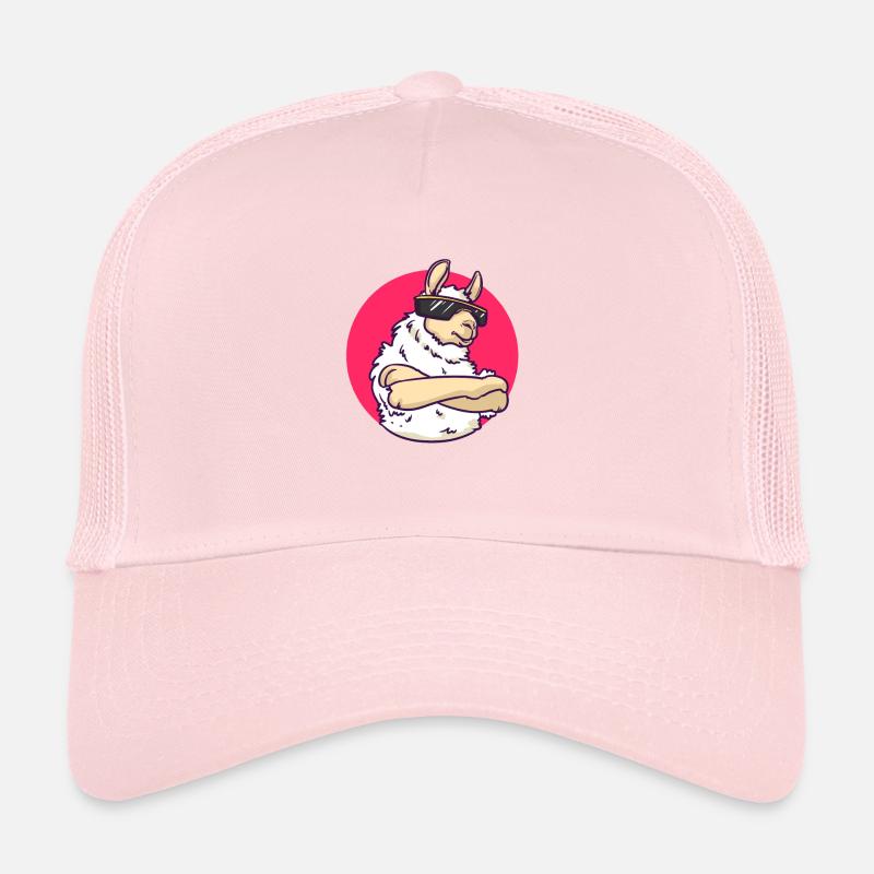 Cool Lama - Sonnenbrille - Geschenk - Trucker Cap - Hellrosa