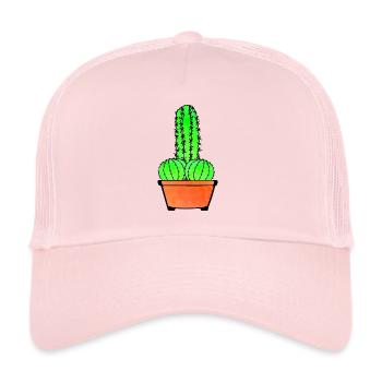 Cactus provocateur et Aloe - Casquette trucker  - rose pâle - Devant
