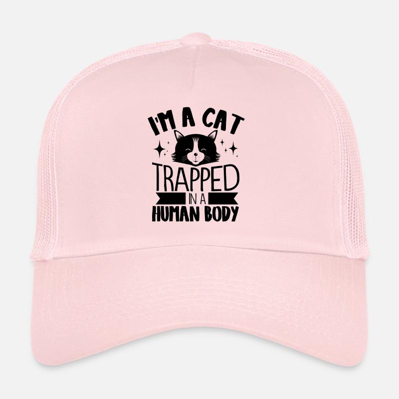 chat - Casquette trucker - rose pâle