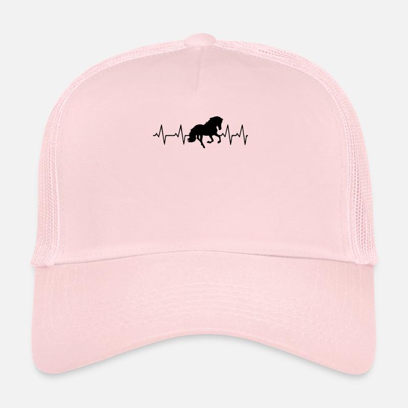 Pferde Heartbeat Shirt Geschenk Mädchen Reiter - Trucker Cap - Hellrosa