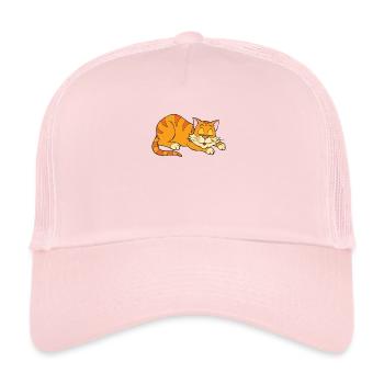 Katze - Schlafende Katze - Trucker Cap - Hellrosa - Vorne