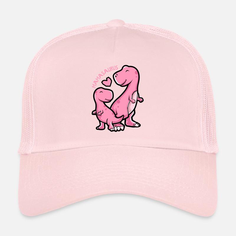 Mamasaurus - Funny Dinosaur Graphic - Trucker Cap - pale pink