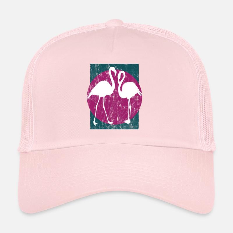 Flamingo couple - Trucker Cap - pale pink