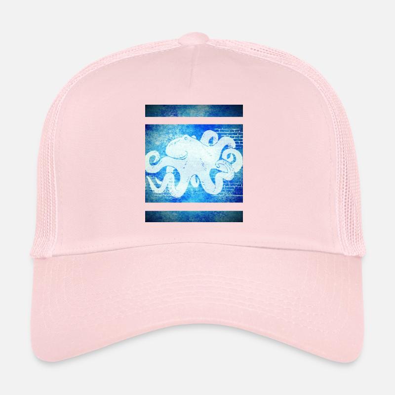Octopus blau - Trucker Cap - Hellrosa