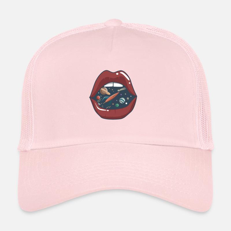 Embrasser la bouche dans l'espace Casquette trucker 