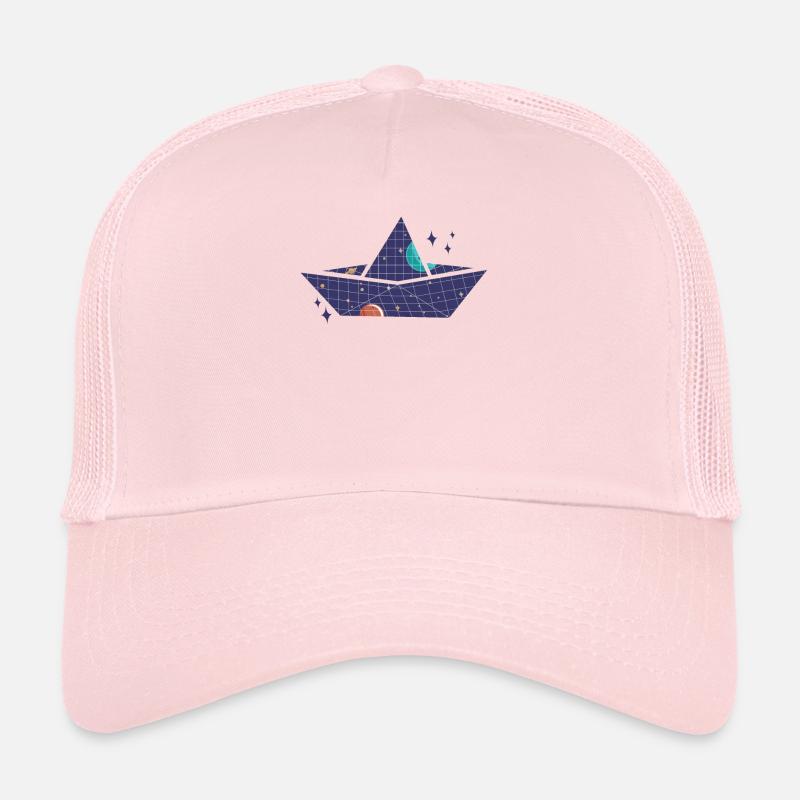 Weltraum Papierschiff - Trucker Cap - Hellrosa