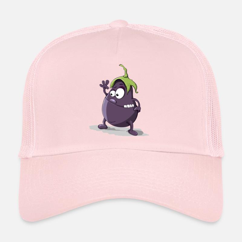 eggplant - Trucker Cap - pale pink