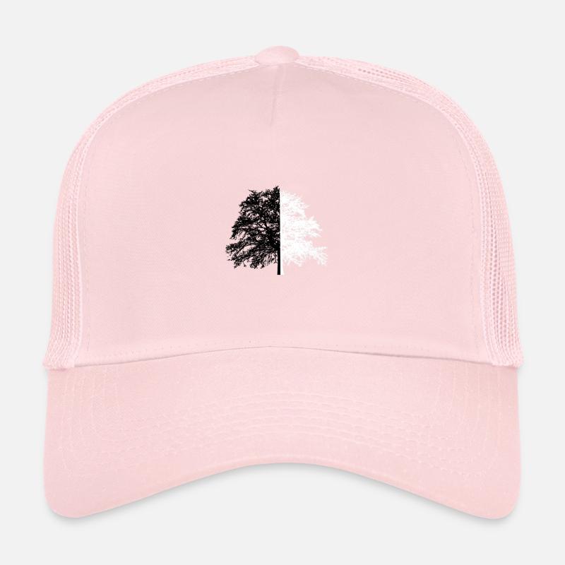 Baum Baum Schwarz Weiß Illusion - Trucker Cap - Hellrosa