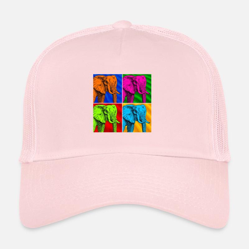 éléphant - Casquette trucker  - rose pâle