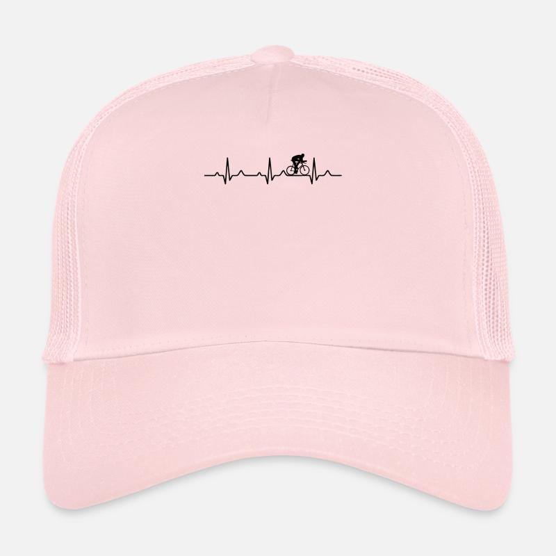 Course de battement de coeur cyclisme - Casquette trucker  - rose pâle