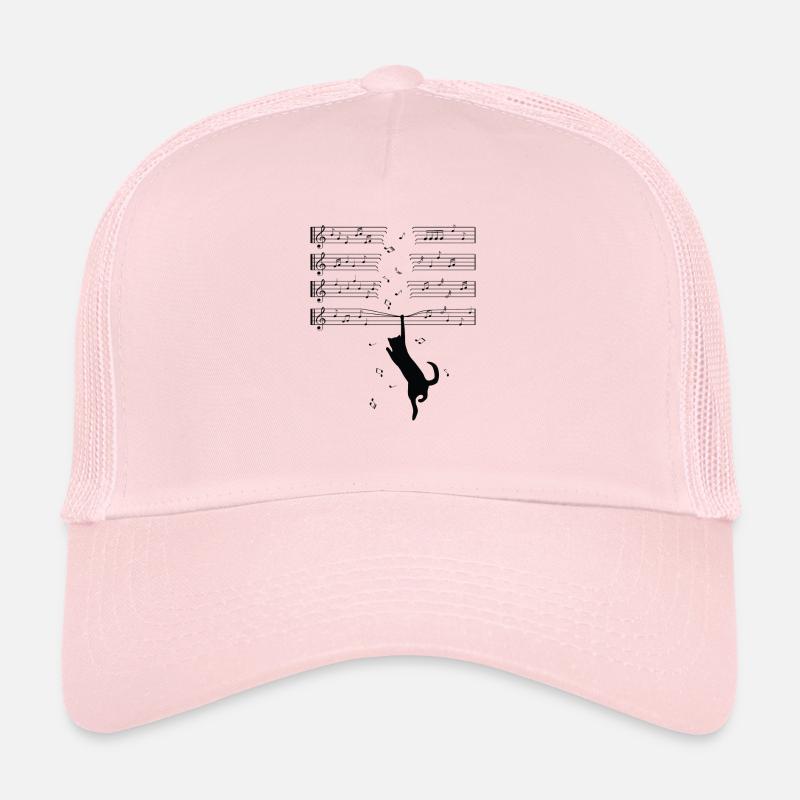 Katze Musiknoten Kätzchen Tier Geschenk - Trucker Cap - Hellrosa