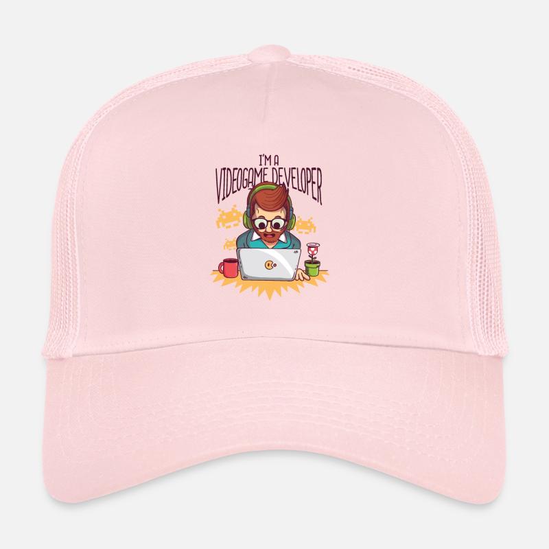 Développeur de jeu vidéo - Videogame Developer - Casquette trucker  - rose pâle