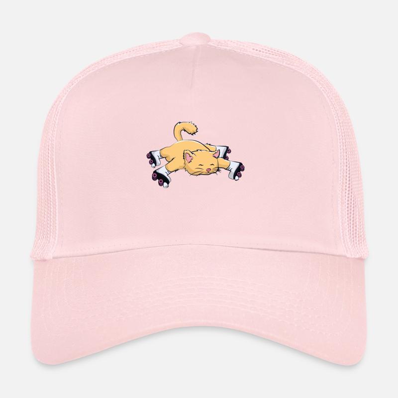 Chat avec patins à roulettes Casquette trucker 
