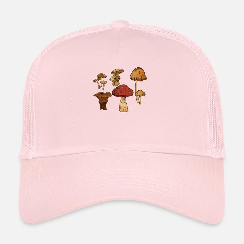 Champignon, champignons, morilles, butinant, chasse, idée cadeau Casquette trucker 
