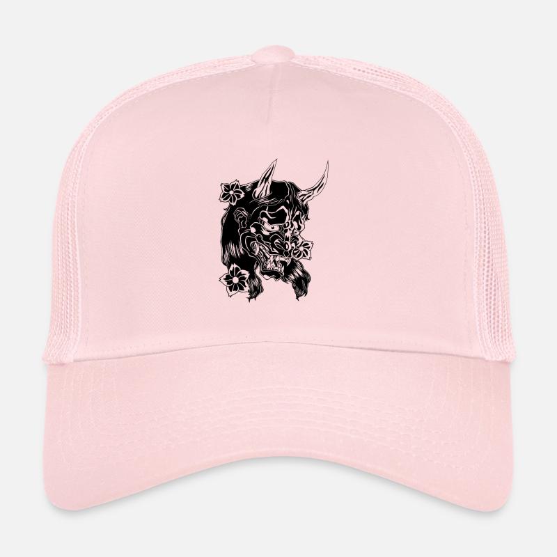 Teufel mit Blumen schwarz - Trucker Cap - Hellrosa