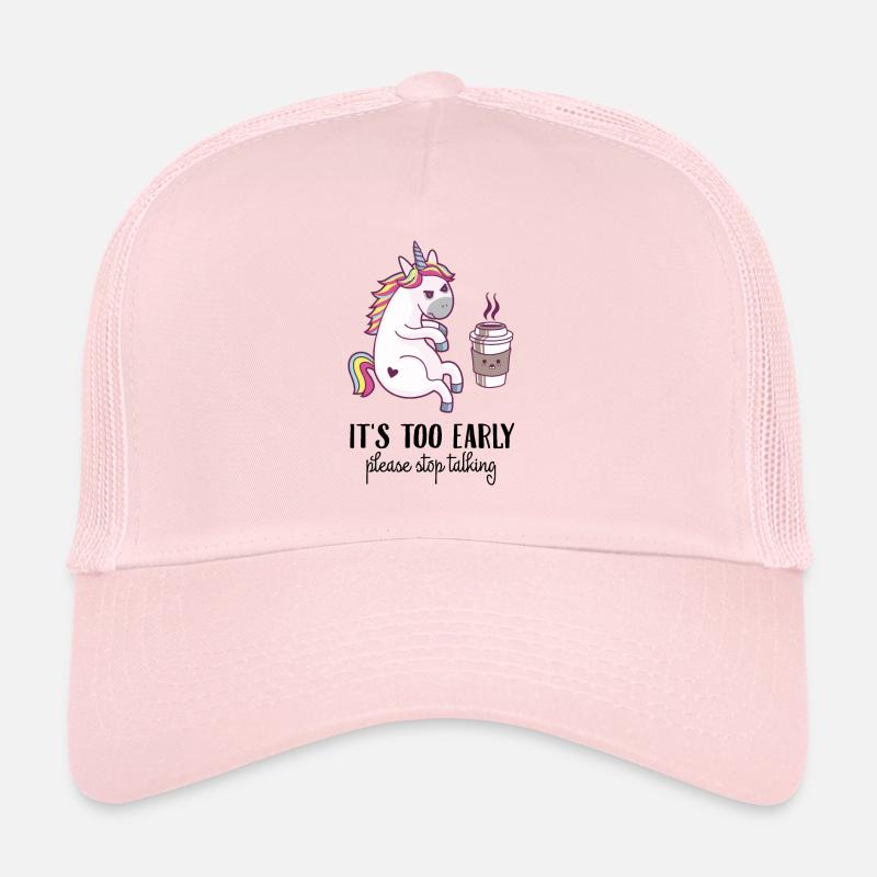 Es ist zu Früh! Kaffee Einhorn Mädchen Geschenk - Trucker Cap - Hellrosa