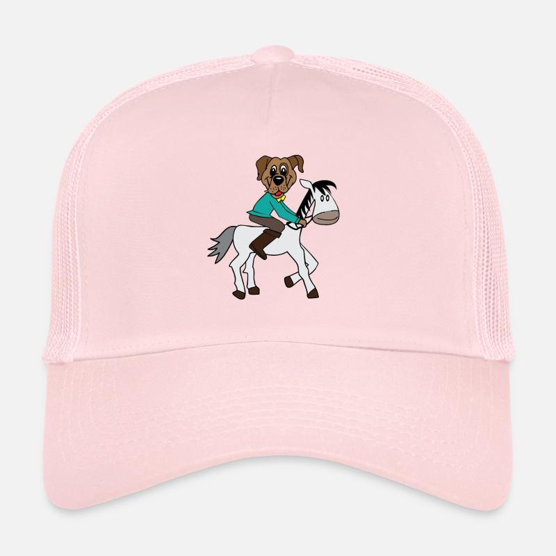 Chien monte cheval Jockey Casquette trucker 