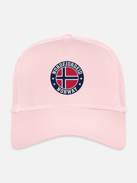 Nordfjordeid Norvège - Casquette trucker  - rose pâle - Devant