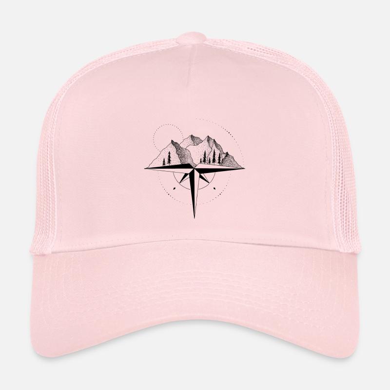 Mountains compass - Trucker Cap - pale pink