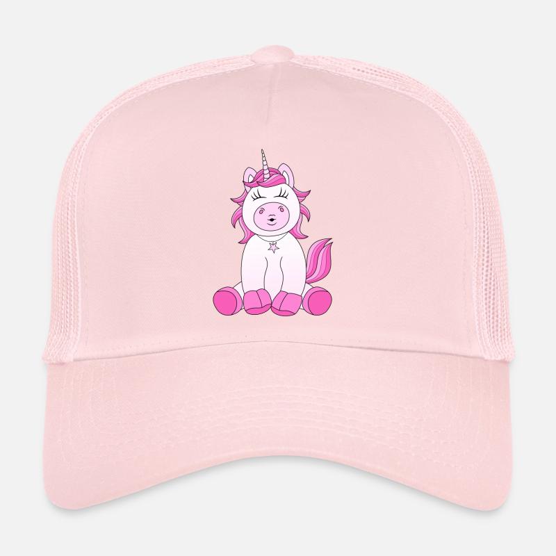 Douce Licorne avec un baiser rose Casquette trucker 