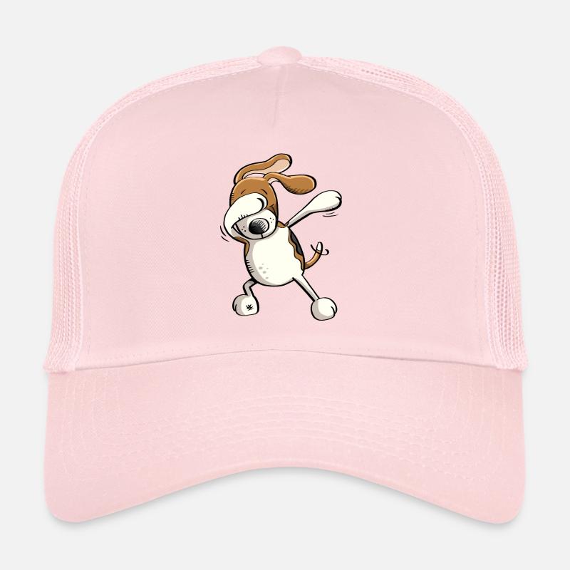 Drôle Dab danse Beagle - Chien - BD - Cadeau - Casquette trucker  - rose pâle