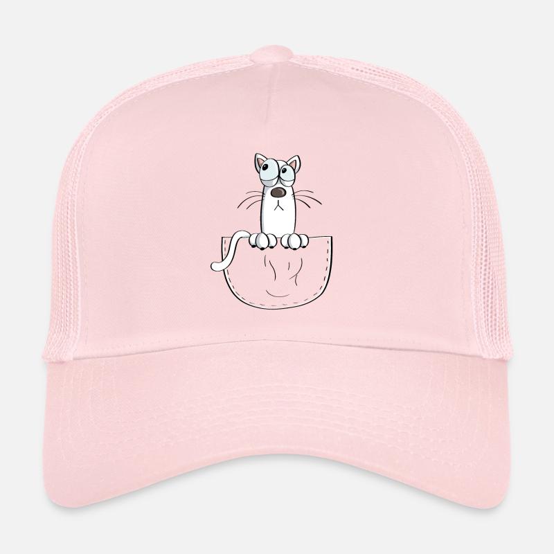 Katze In der Tasche - Katzen - Comic - Trucker Cap - Hellrosa
