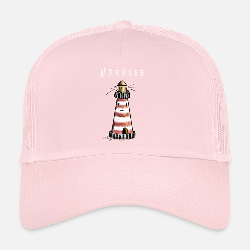 Lustiger Nordsee Leuchtturm Comic - Trucker Cap - Hellrosa
