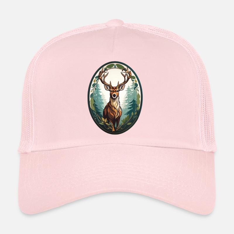 Cerf - Casquette trucker  - rose pâle