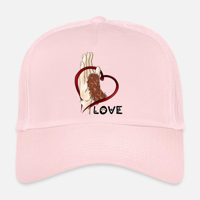 Pfotenliebe - braunes Pfötchen - Trucker Cap - Hellrosa