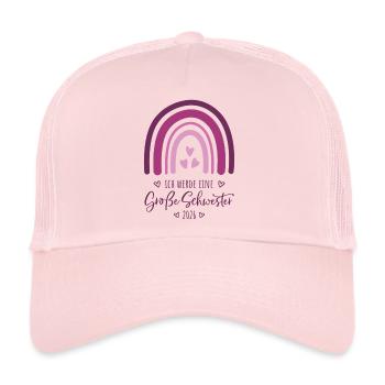 Große Schwester 2026 Regenbogen - Trucker Cap - Hellrosa - Vorne